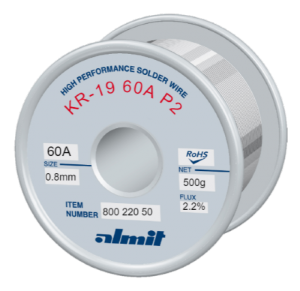 Almit 80022050 0.8 mm - Sn-40Pb - M1 - 0.5 kg - Kurşunlu Lehim Teli Almit 80022050 0.8 mm - Sn-40Pb - M1 - 0.5 kg - Kurşunlu Lehim Teli