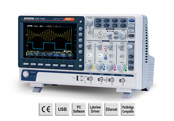 GW instek GDS-1104B 100 MHz 4 Kanal Dijital Osiloskop