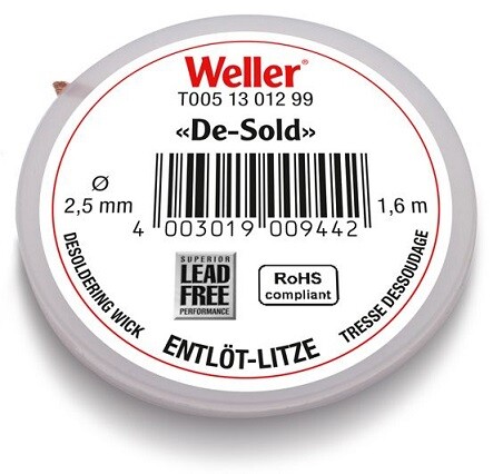 Weller - Weller T0051301299 2,5 mm - 1,6 mt Lehim Alma Teli